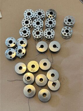Vintage Metal Sewing Machine Bobbins set of 26